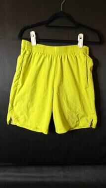Russell Athletic Mens M 32-34 Neon Yellow Running Training Shorts Reflective